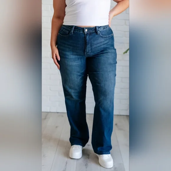 Judy Blue MR Tummy Control Classic Dark Wash Straight Fit Jeans Various NEW - Picture 7 of 16